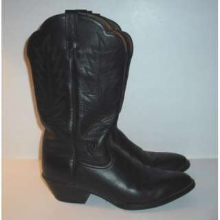 Nice Mens Black Leather Ariat Cowboy Boots Size 9B  