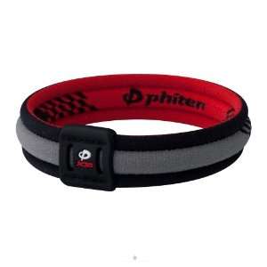  Phiten Titanium Bracelet   X30 Edge   Black/Red   6.75in 