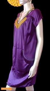 NWT See by Chloe Purple Stud Bubble Silk Dress S 40 4 6 $520  