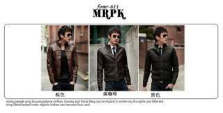 Mens Slim Fit Pu Leather Jacket Coat 3 Color 3 Size 1606  