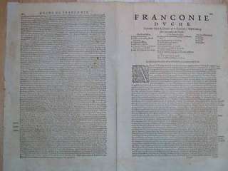 MERCATOR FRANCKENLAND FRANCIA ORIENTALIS 1607  