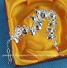 Nice womens S80 silver Butterfly cuff link Bracelet chain