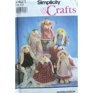  Simplicity 7421 Sew Pattern SOCK BUNNY and CLOTHES 