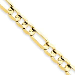  6.75mm, 10 Karat Yellow Gold, Figaro Chain   24 inch 