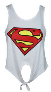   SUPERMAN SUPERWOMAN CROP TOP T SHIRT VEST SIZE 8 10 12 14  