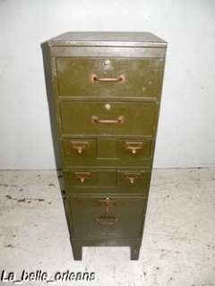 INDUSTRIAL WWII STACKABLE METAL FILE CABINET. RARE  