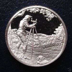   Mint Sterling Silver Mini Ingot 1785 Land Surveyor Medal  