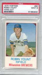 1975 HOSTESS ROBIN YOUNT HAND CUT # 80 PSA 9 MINT  