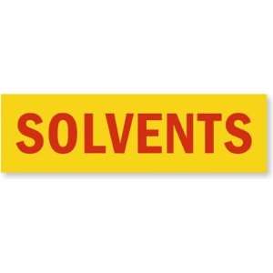  Magnetic Cabinet Label Solvents Magnetic Sign, 24 x 7 