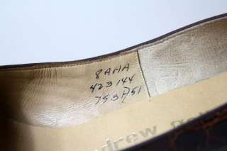 Vtg 50s/60s Andrew Geller Alligator Leather Heels 8 EXC  