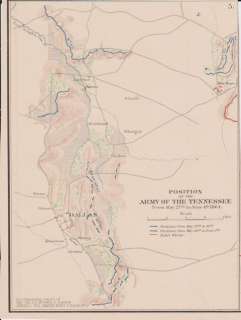 Dallas Tennessee 1864 Civil War Map Confederate & Union  