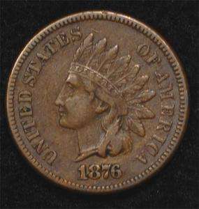 1876 Indian Cent, Choice XF, very nice.   