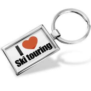  Keychain I Love ski touring   Hand Made, Key chain ring 