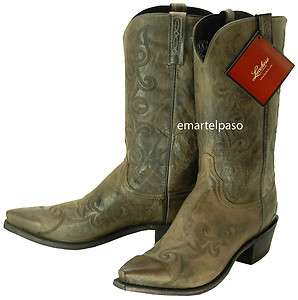 702 New LUCCHESE (1883) Cowboy Boots Mens 11.5 D Charcoal Burnished 