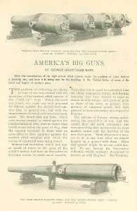 1898 American Big Guns Rifle Cannons Coast Defense  