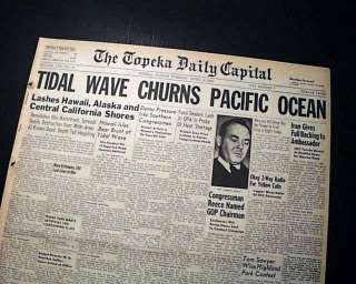   ISLANDS EARTHQUAKE Alaska & Hawaii Tsunami 1946 Newspaper  
