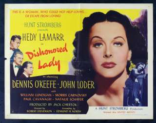 DISHONORED LADY * HEDY LAMARR ORIG MOVIE POSTER 1947  