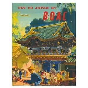  World Travel Poster British Overseas Airways Fly to Japan 
