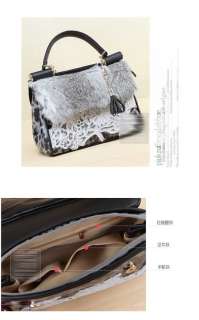 New Pop Rabbit Hair Leopard Lace Hobo Tote Shopper Shoulder Handbags 