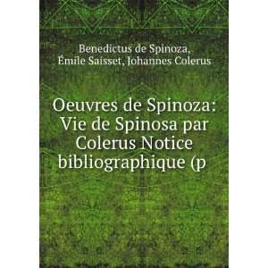   Ã?mile Saisset, Johannes Colerus Benedictus de Spinoza Books