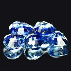 37 Ct. 5 Pcs Pear Natural Blue Sapphire Thailand Gems  