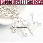 FREE 500pcs silver plated round head pins 30mm #1C1