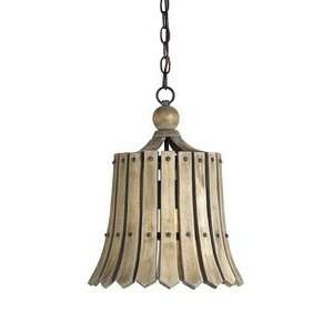 Currey and Company 9088 Fruitier   One Light Pendant, Old Iron/Natural 