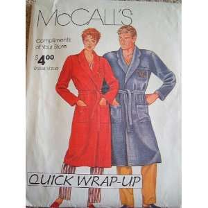 MISSES AND MENS ROBE SIZES S XL (CHEST 32 1/2   46) MCCALLS SEWING 