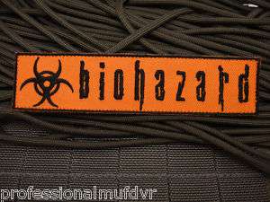   BIOHAZARD ORANGE Velcro Patch ZOMBIE HUNTER 1X5 symbol/sign/warning