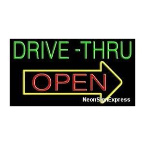  Neon Sign   DRIVE THRU OPEN 