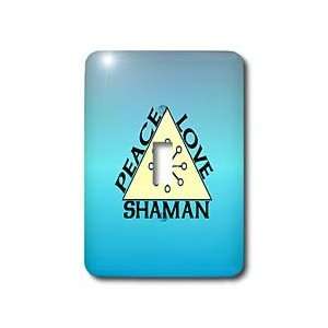 Deniska Designs WoW   Peace Love Shaman on Blue   Light Switch Covers 