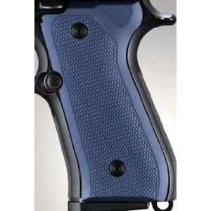  Hogue Beretta 92 Grips Checkered Aluminum Matte Blue 