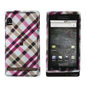  Motorola Droid A855 Hot Pink Plaid Hard Case Cover 