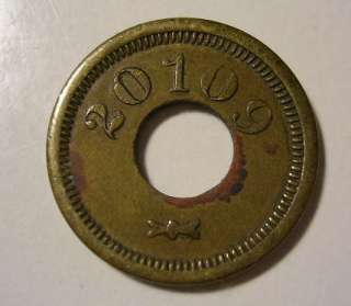 VINTAGE GOOD FOR 5 CENTS IN TRADE 20109 NUMBERED TOKEN  