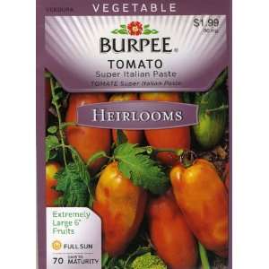  Burpee 52076 Heirloom Tomato Super Italian Paste Seed 