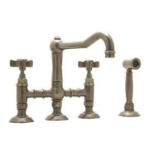  Rohl A1458XWSSTN 2 Country Kitchen Three Leg Bridge Faucet 