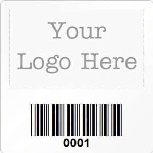   Label With Logo and Barcode, 2 x 2 Recycled Paper Labels Office
