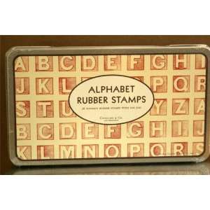  Alphabet Rubber Stamp Set 26 Block Letters Tin Arts 