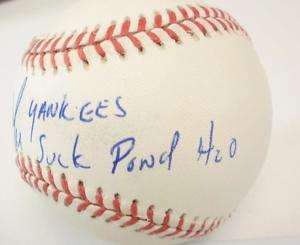 Bill Lee Red Sox signed baseball  Yankees suck pond H2o  
