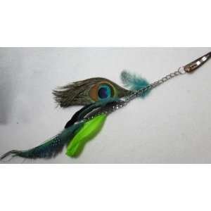  Peacock Green Guinea Feather Hair Extension Beauty