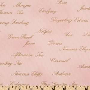   Afternoon Tea Script Pink Fabric By The Yard Arts, Crafts & Sewing