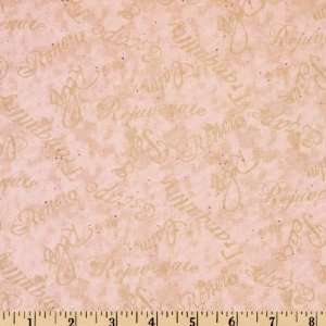   Tranquil Moments Script Pink Fabric By The Yard Arts, Crafts & Sewing