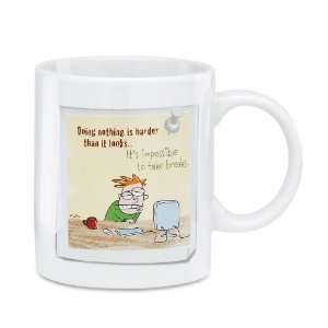 com Cartoon Coffee Mug Co worker Gift Doing Nothing Honest Days Work 