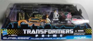  HAND 2011 NYCC TRANSFORMERS PRIME BUMBLEBEE & ARCEE COMIC CON FIGURE 