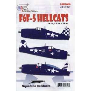  F6F 5 Hellcat US Navy VF 29, 46, 83 (1/48 decals) Toys 