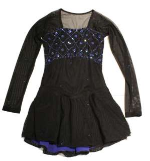 Tania Bass Jillian Ice Skating Black and Blue Competition Dress 
