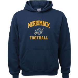  Merrimack Warriors Navy Youth Football Arch Hooded 