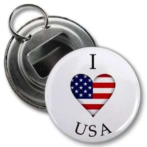 Creative Clam I Heart Usa America World Flag 2.25 Inch Button Style 