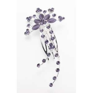  Jeweled Hair Comb, Lilac