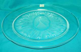 1970 Lalique PEACOCK Plate Annual Plate Crystal France Signed Art 